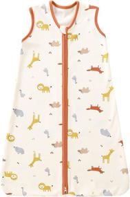 img 4 attached to BonbonPomme Baby Sleep Sack - 0.5 TOG Sleeveless Cotton 2-Way Zipper Unisex Wearable Blanket Sleeping Bag for Infant Boys 0-6 Months - Animal Garden