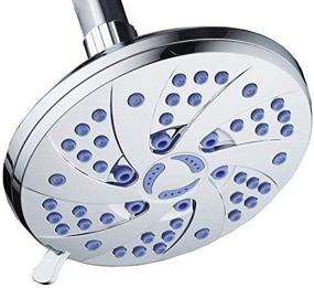 img 3 attached to 🚿 AquaDance 6-inch Rainfall Showerhead - 6-Setting Showerhead with Anti-Microbial Microban Protection against Mold, Mildew, and Bacteria - Clog-Free Sunset Blue Jets, Chrome Finish