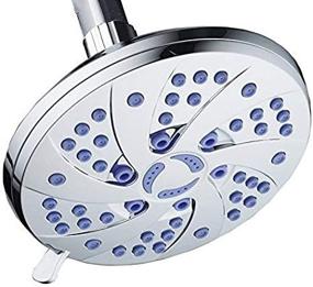 img 2 attached to 🚿 AquaDance 6-inch Rainfall Showerhead - 6-Setting Showerhead with Anti-Microbial Microban Protection against Mold, Mildew, and Bacteria - Clog-Free Sunset Blue Jets, Chrome Finish