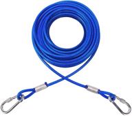 premium mihachi reflective tie out cable for dogs - 250lbs, 50ft | heavy duty | silver logo