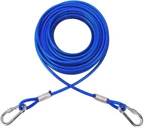 img 4 attached to Premium Mihachi Reflective Tie Out Cable for Dogs - 250lbs, 50ft | Heavy Duty | Silver