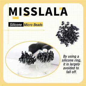 img 2 attached to Misslala 22 Inch Microlink Hair Extensions | Natural Real Hair | Pre-looped Micro Hair | Unprocessed | Color #1 Jet Black | Remy Micro Ring Hair Extensions | 50g/50s