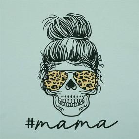 img 2 attached to Women's Mama Shirts Funny Mom Sweatshirt Leopard Skull Graphic Tee Casual Long Sleeve Pullover Tops