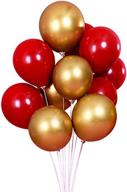 🎈 50pcs red and gold 12-inch ruby thick latex balloons for wedding, birthday, baby shower party decorations - annodeel логотип