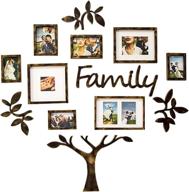 jerry & maggie - brown pvc photo frame plaque college frame for wall decoration: selfie gallery collage with hanging template, wall mounting design, and family tree логотип