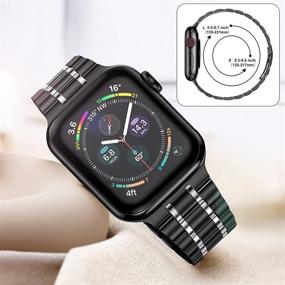 img 2 attached to Ремешок Suplink из нержавеющей стали для Apple Watch 38мм 40мм 42мм 44мм для женщин и мужчин - металлический браслет для iWatch Series 6 5 4 3 2 1 SE (черный/серебро, 38/40мм)