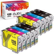 🖨️ ejet remanufactured ink cartridge for epson 126 t126 - for workforce 545 645 845 630 840 wf-3520 wf-3540 wf-7520 wf-7010 stylus nx430 - 10 pack (4 black, 2 cyan, 2 magenta, 2 yellow) logo