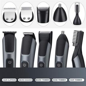 img 2 attached to 🧔 2021 New RESUXI 12 in 1 Mens Grooming Kit - Beard Trimmer for Men, Cordless Hair Clippers, Mustache & Nose Trimmer, Body Groomer, Wireless Clippers Hair Cutting Kit - 2 Adjustable Speed, Waterproof, LCD Display