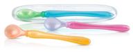 🥄 nuby easy go spoons and travel case, 3-pack, 9+ months, colors may vary logo