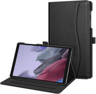 fintie case for samsung galaxy tab a7 lite 8.7 inch 2021 model (sm-t220/t225/t227), smart stand back cover with multi-angle viewing and convenient pocket, black logo