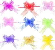 🎁 honbay 10pcs 6.7 inch shimmer organza yarn pull bows: large size butterfly gift bows with strings for festival, christmas, birthday, wedding, and more logo