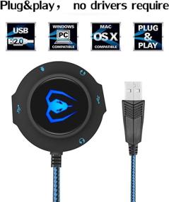 img 2 attached to 🔊 Enhance Your Gaming and Audio Experience with Megadream External USB Stereo Sound Card Hub - Blue