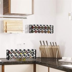 img 2 attached to 🌶️ 4-Tier Stackable Spice Rack with 24 Glass Bottles and 80 Labels - Organizer Set for Countertop, Cabinet or Wall Mount with Chalk Marker and Funnel Included