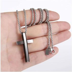 img 3 attached to 🔗 P.BLAKE Stainless Steel Cross Necklace: Stylish Men's Pendant with 24-inch Cross Chains