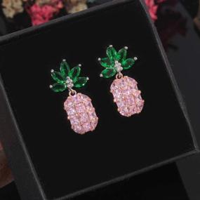 img 3 attached to CiNily Pineapple Earrings Earring Gemstone