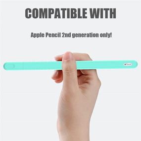 img 3 attached to 🍏 YINVA Green Sleeve Cover for Apple Pencil 2nd Gen - Compatible Grip Skin Case with Nib Cap - iPad Pencil Accessories