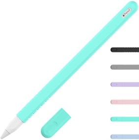 img 4 attached to 🍏 YINVA Green Sleeve Cover for Apple Pencil 2nd Gen - Compatible Grip Skin Case with Nib Cap - iPad Pencil Accessories