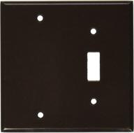 leviton 85006 2-gang combination wallplate for toggle and blank devices - standard size, box mount, brown, thermoset material logo