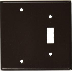 img 1 attached to Leviton 85006 2-Gang Combination Wallplate for Toggle and Blank Devices - Standard Size, Box Mount, Brown, Thermoset Material