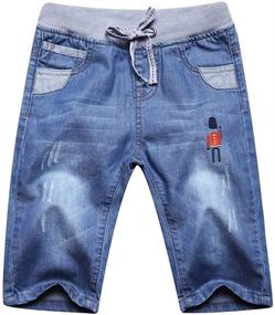 img 4 attached to 🌞 Comfortable and Stylish Boys' Summer Cropped Clothing for Stretchy, Easy Movement