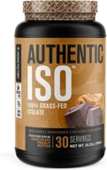 2lb authentic iso grass fed whey protein isolate powder - low carb, non-gmo muscle building protein with no fillers - ideal for post workout recovery - chocolate peanut butter flavor, 30 servings logo