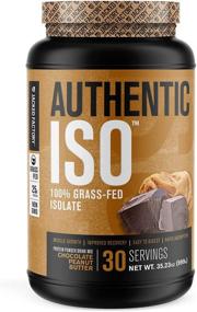 img 4 attached to 2LB Authentic ISO Grass Fed Whey Protein Isolate Powder - Low Carb, Non-GMO Muscle Building Protein with No Fillers - Ideal for Post Workout Recovery - Chocolate Peanut Butter Flavor, 30 Servings