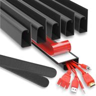 🔌 cable management prooffice 96in j channel cable raceways - no drill black computer cord organizer - under desk wire management with adhesive logo