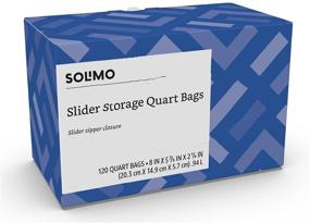 img 3 attached to Пакеты для хранения продуктов Solimo Slider Quart от бренда Amazon - 120 штук