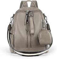 🎒 yaluxe leather backpack for women: convertible shoulder bag with small pouch for versatile style logo