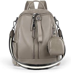 img 4 attached to 🎒 YALUXE Leather Backpack for Women: Convertible Shoulder Bag with Small Pouch for Versatile Style