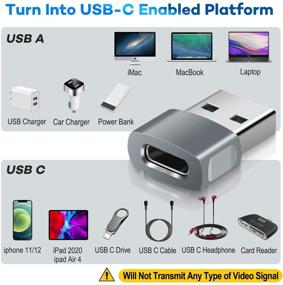 img 1 attached to 🔌 3-Pack Переходник USB-C Female на USB Male: Конвертер типа Zinc Alloy Type-C для iPhone, Airpods, iPad, Samsung Galaxy - Совместим с iPhone 11-13 Pro, iPad Air 4-го поколения, Samsung Galaxy Note 20-21.