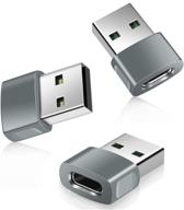 🔌 3-pack переходник usb-c female на usb male: конвертер типа zinc alloy type-c для iphone, airpods, ipad, samsung galaxy - совместим с iphone 11-13 pro, ipad air 4-го поколения, samsung galaxy note 20-21. логотип