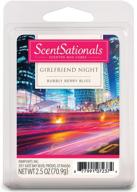 🕯️ scentsationals girlfriend night scented wax cubes - fragrance wax melts pack, electric home warmer tart, wickless candle bar air freshener, spa aroma decor gift - 2.5 oz логотип