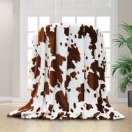 cow print throw blanket - wish tree: brown cow pattern lightweight fleece blanket for couch, sofa, bedroom - 40x50 inch, ideal cow gift for kids and adults logo