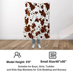 img 3 attached to Cow Print Throw Blanket - Wish Tree: Brown Cow Pattern Lightweight Fleece Blanket for Couch, Sofa, Bedroom - 40x50 inch, Ideal Cow Gift for Kids and Adults