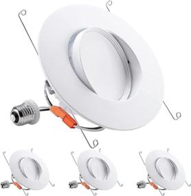 img 4 attached to 🔦 Torchstar 6 Inch Adjustable Gimbal LED Downlight, CRI90, 13W=100W, 900 Lumens, Dimmable, Recessed Ceiling Light, UL & Energy Star Listed, 2700K Soft White, Pack of 4