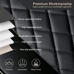 img 2 attached to 🚗 Upgrade Your Car's Style with GIANT PANDA Luxury Leather Front Seat Covers - Beige/Black (1 Pair)