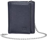 manchda blocking leather wallet with 4 black removable card slots: stylish and functional logo