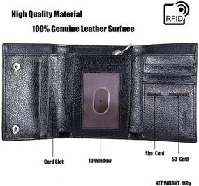 img 1 attached to ManChDa Blocking Leather Wallet with 4 Black Removable Card Slots: Stylish and Functional