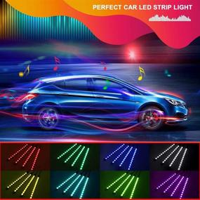 img 3 attached to 🚗 Haofy полоса внутренней подсветки автомобиля RGB, водонепроницаемая неоновая лампа для декоративной многоцветной LED-подсветки с функцией активации по звуку, беспроводным пультом дистанционного управления (8 цветов, 48 светодиодов)