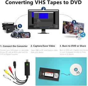 img 3 attached to 📼 VHS to Digital Converter USB Video Audio Capture Card - VCR TV Tape to DVD Box - Mac OS & Windows Compatible