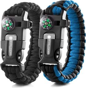 img 4 attached to 🔥 X-Plore Gear Emergency Paracord Bracelets: The Ultimate Tactical Survival Set, 2-Pack with Flint Fire Starter, Whistle, Compass & Scraper - Best Wilderness Survival-Kit for Camping, Fishing & More