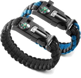 img 2 attached to 🔥 X-Plore Gear Emergency Paracord Bracelets: The Ultimate Tactical Survival Set, 2-Pack with Flint Fire Starter, Whistle, Compass & Scraper - Best Wilderness Survival-Kit for Camping, Fishing & More