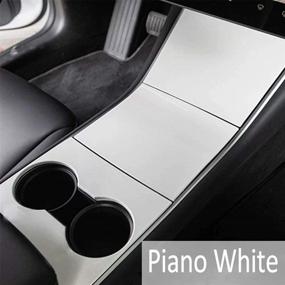 img 2 attached to Улучшите свой Tesla Model 3/Model Y с обтяжкой RSZX White Piano из ABS для центральной консоли - аксессуары для Tesla Model 3/Model Y