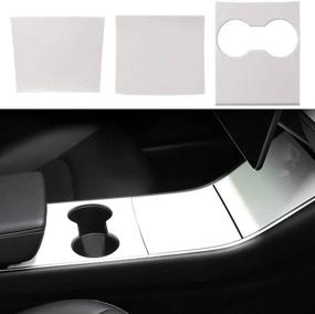 img 4 attached to Улучшите свой Tesla Model 3/Model Y с обтяжкой RSZX White Piano из ABS для центральной консоли - аксессуары для Tesla Model 3/Model Y