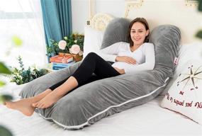 img 2 attached to Meiz U Shaped Pregnancy Body Pillow 🤰 with Removable Velvet Cover - Experience Optimal Sleep