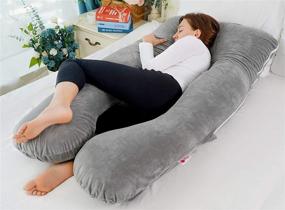 img 1 attached to Meiz U Shaped Pregnancy Body Pillow 🤰 with Removable Velvet Cover - Experience Optimal Sleep