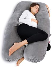 img 4 attached to Meiz U Shaped Pregnancy Body Pillow 🤰 with Removable Velvet Cover - Experience Optimal Sleep