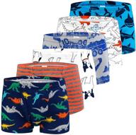 auranso toddler boys cotton boxer briefs underwear dinosaur car - 6 pack (2-11y): comfort and style for your little explorer! logo