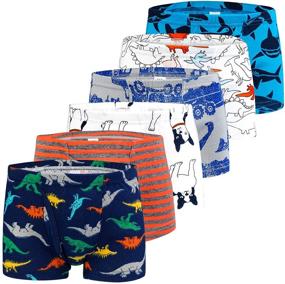 img 4 attached to Auranso Toddler Boys Cotton Boxer Briefs Underwear Dinosaur Car - 6 Pack (2-11Y): Comfort and Style for Your Little Explorer!